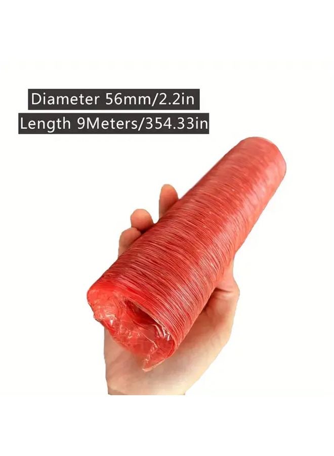346 46 Inch Long 56mm Diameter Red Cellulose Sausage Casing for Smoking and Roasting - Image 1